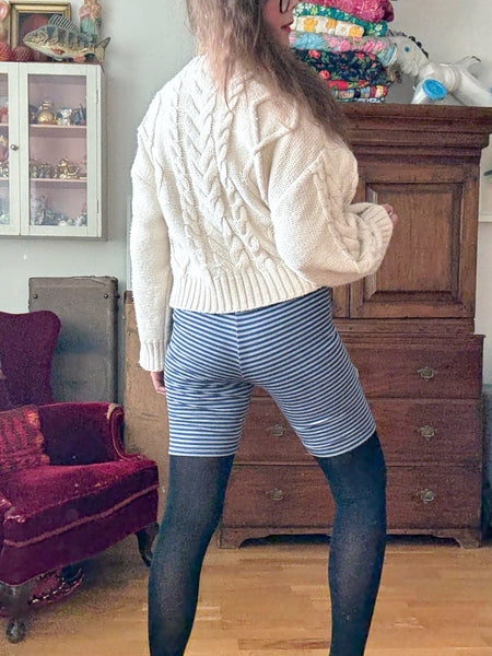 Mamelucker i blårandig merinoull