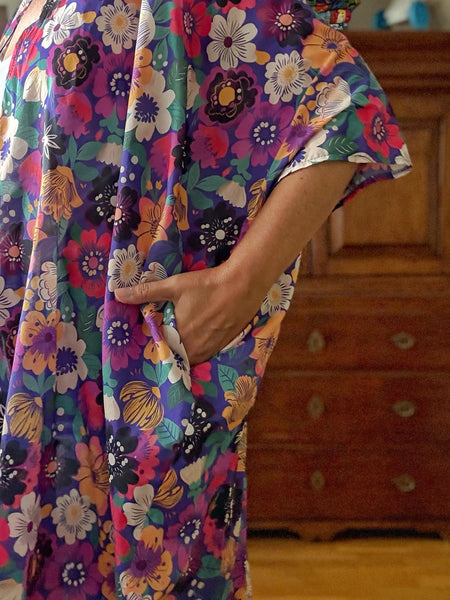 Sjok / kaftan med massa blommor