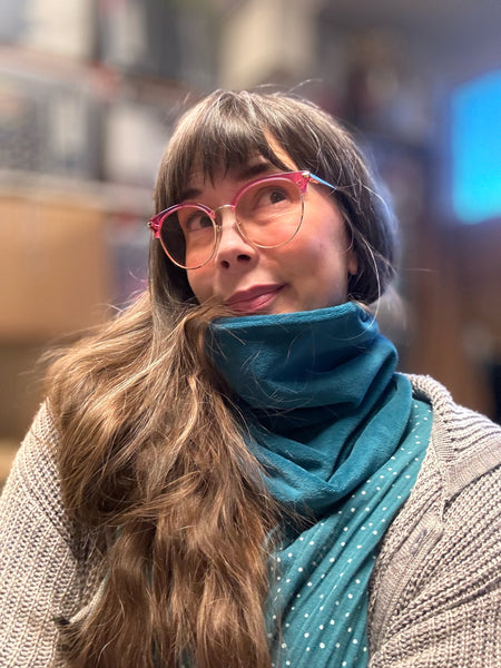 Tubsjal i petrol velour