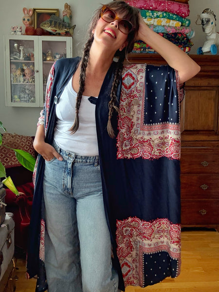 Sjok / kaftan svart med paisley