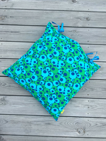 Kuddfodral i grönt & turkost vintagetyg