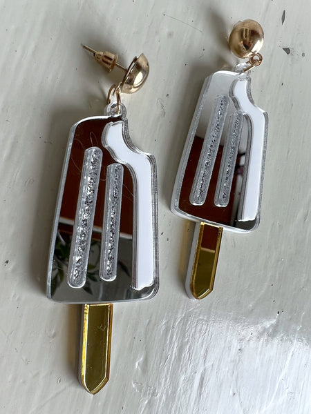 Örhängen, glassar silver