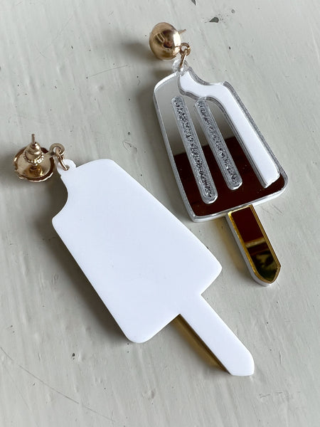 Örhängen, glassar silver