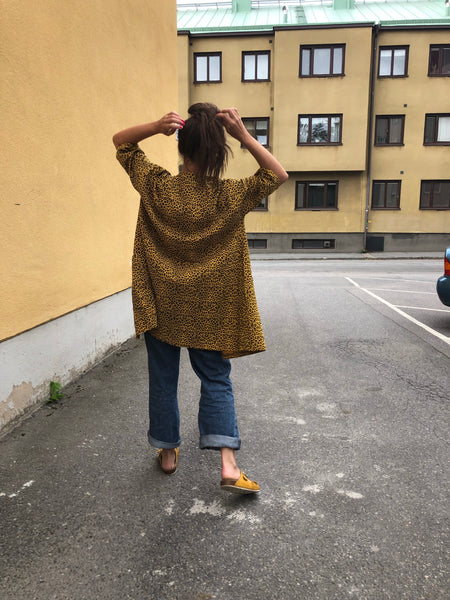 Städrock leopardmönstrad gul - Lille-Lo