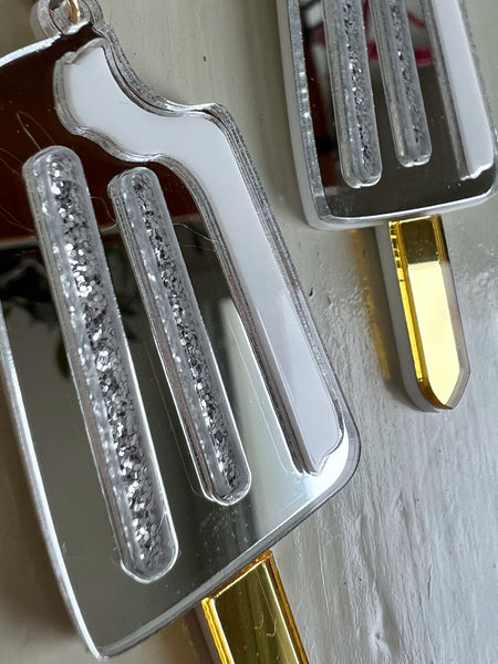 Örhängen, glassar silver