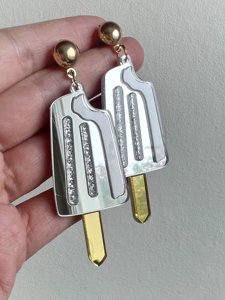 Örhängen, glassar silver