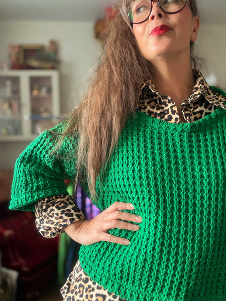 Stickad tröja grön
