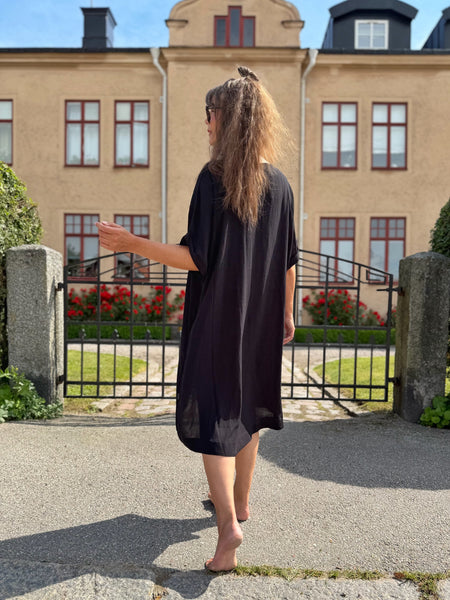 A-formad klänning / tunika i enfärgat svart