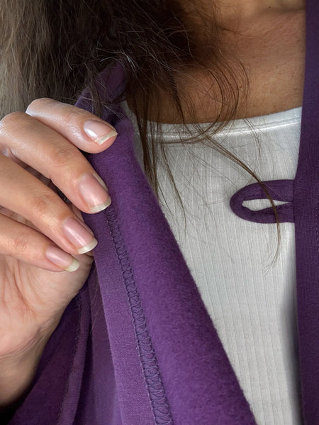 Sjok / kaftan i collagetyg, enfärgat mörklila