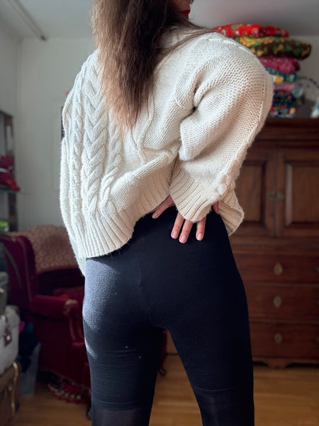 Mamelucker i svart ull & sidenmix