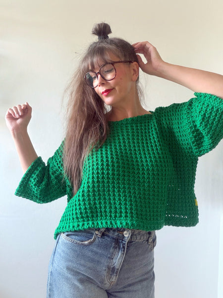 Stickad tröja grön