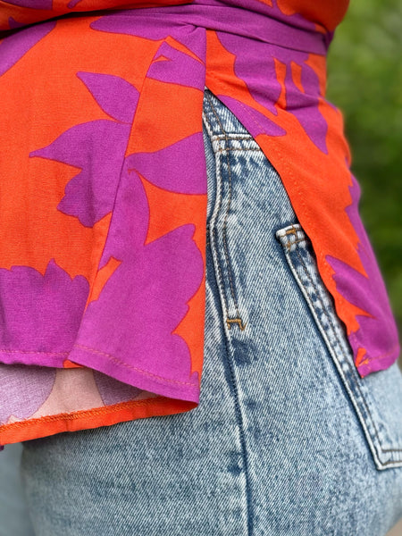 Omlottblus violett & orange