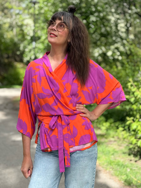 Omlottblus violett & orange
