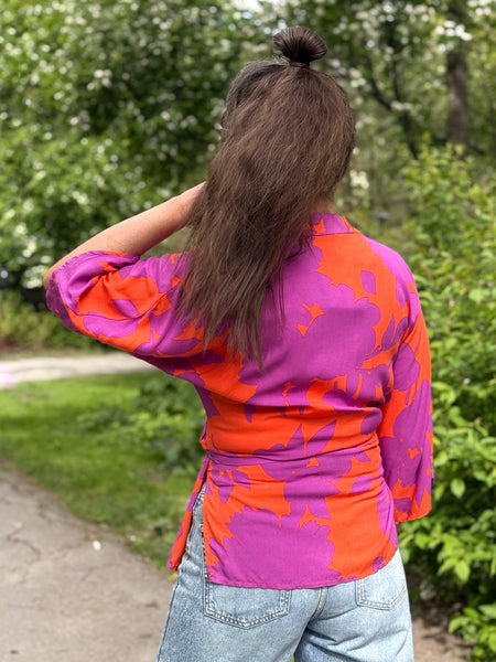 Omlottblus violett & orange