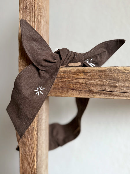 Hårband i brunt vintagetyg