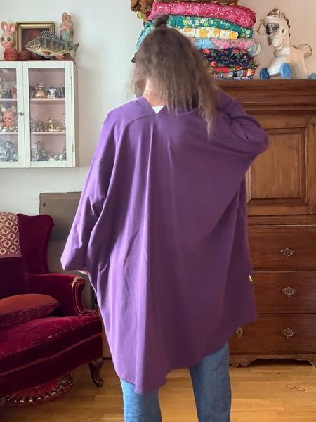 Sjok / kaftan i collagetyg, enfärgat mörklila