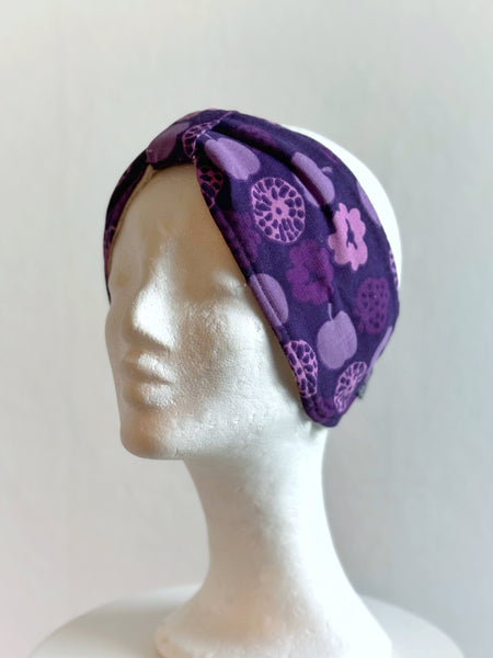 Fodrat pannband i lila vintagetyg