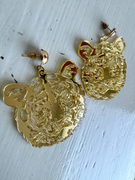 Örhängen, tigerhuvuden