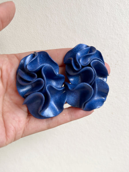 Statement örhängen blå