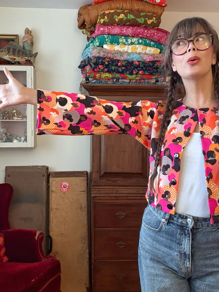 Blusjacka med lång ärm i jersey med kvinnor på