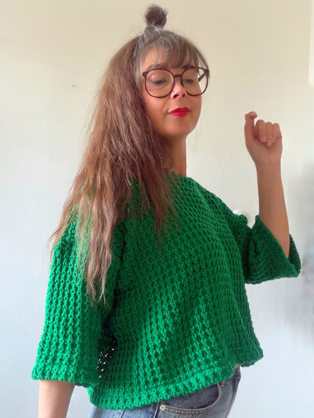 Stickad tröja grön