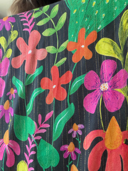 Sjok / kaftan med blommor & glitter