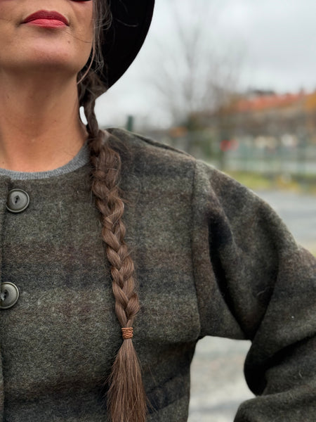 Kort jacka i rutig ull