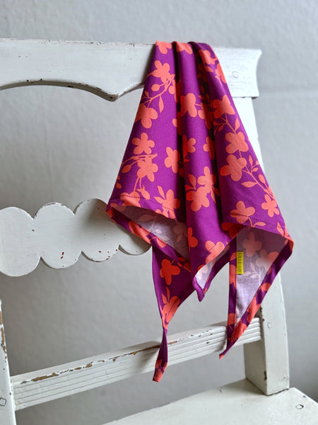 Liten sjal / sjalett, violett & orange