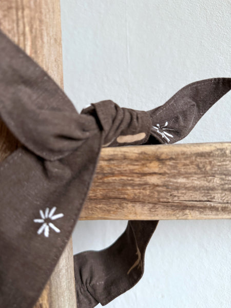 Hårband i brunt vintagetyg