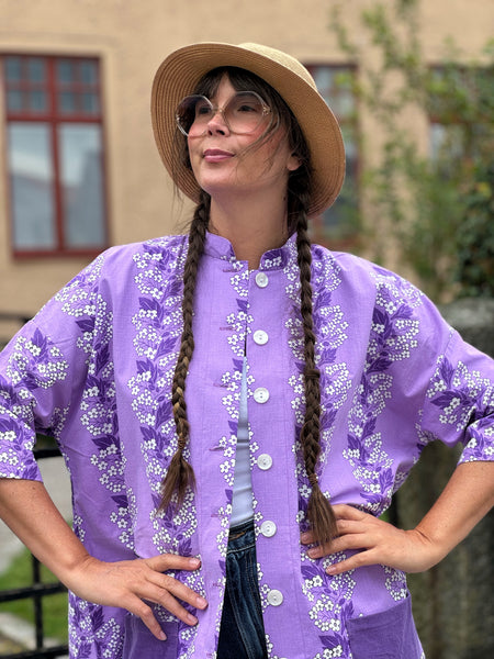 Städrock i lila vintagetyg. Stl  L