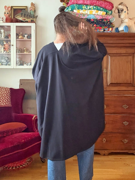 Sjok / kaftan i collagetyg, enfärgat svart