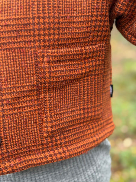 Kort jacka i Glenn check mönster i rost & brunt