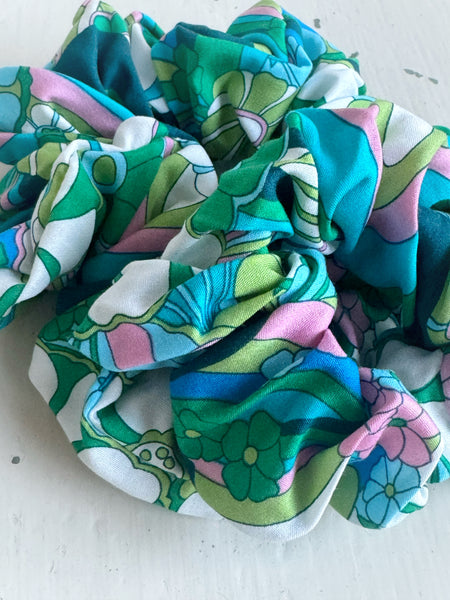 Scrunshie Woodstock blågrön