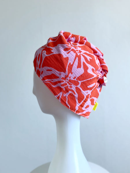 Turban i rosa & orange bomull