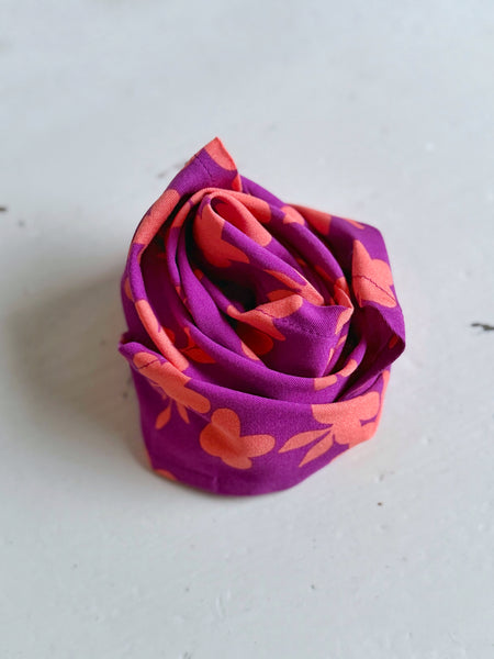 Liten sjal / sjalett, violett & orange