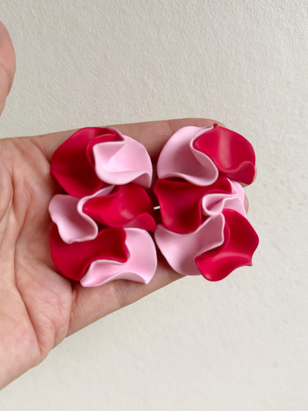 Statement örhängen rosa & röda