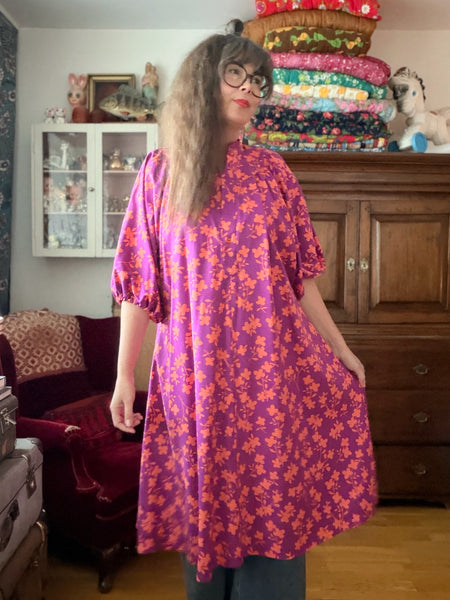 Vid klänning i violett & orange