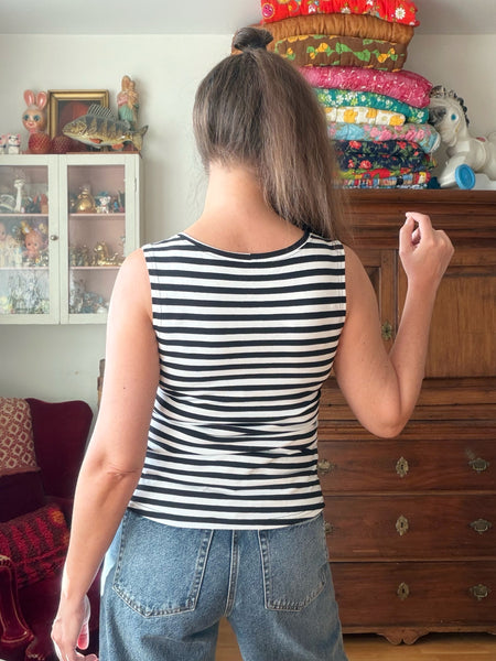 Linne, klassiskt randigt i svart & vitt