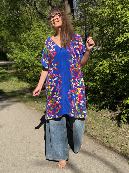 A-formad klänning / tunika med fjärilar
