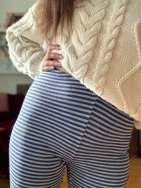 Mamelucker i blårandig merinoull