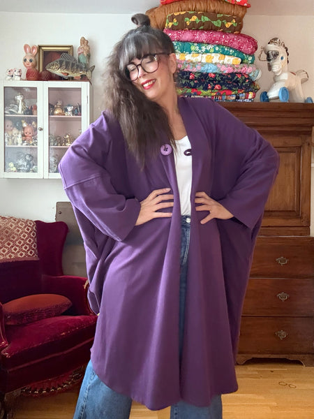 Sjok / kaftan i collagetyg, enfärgat mörklila