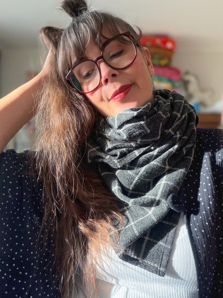 Sjal, rutig i deadstock