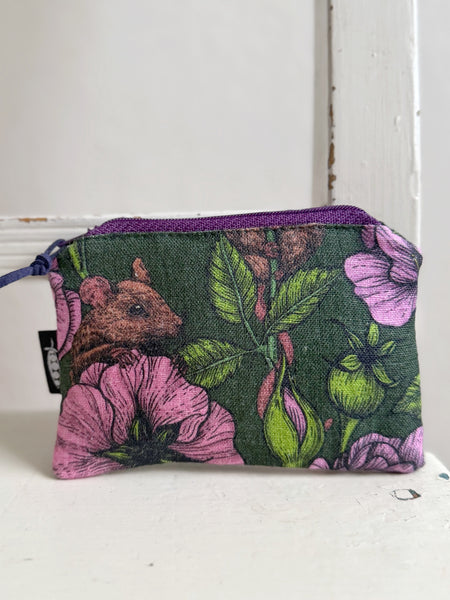 Börs med rosa blommor & möss