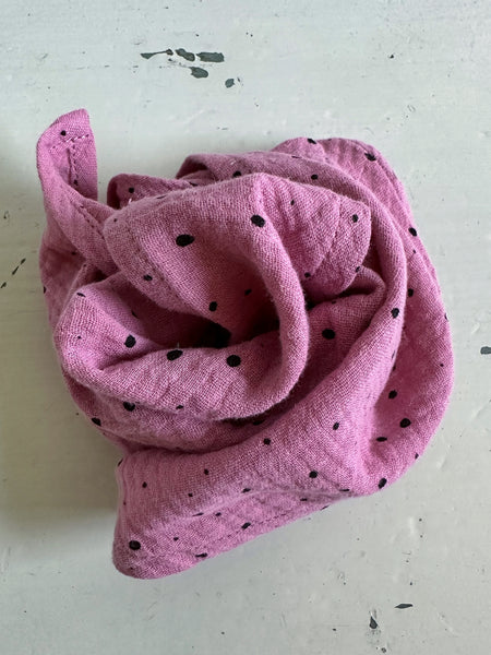 Liten sjal / sjalett, rosa med prickar