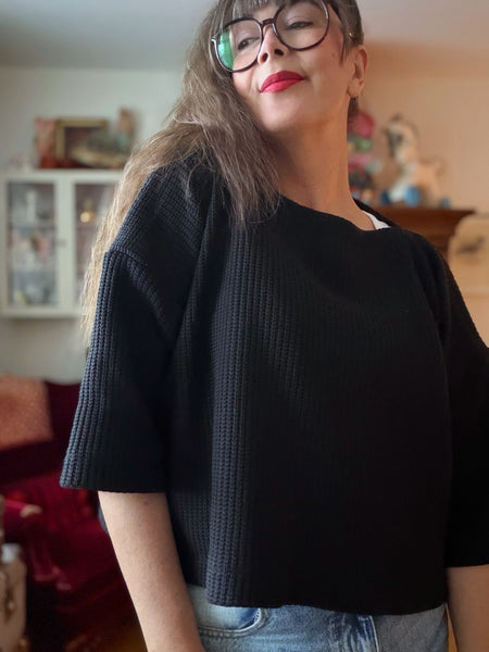 Stickad tröja svart