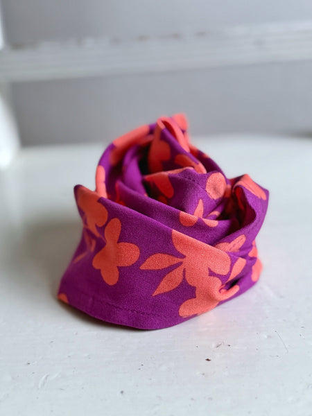 Liten sjal / sjalett, violett & orange