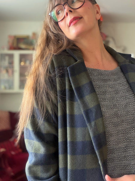 Oversized kavaj / rock i rutig deadstock