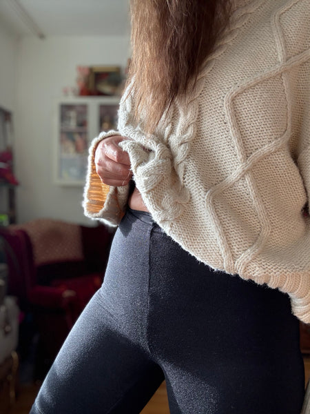 Mamelucker i svart ull & sidenmix