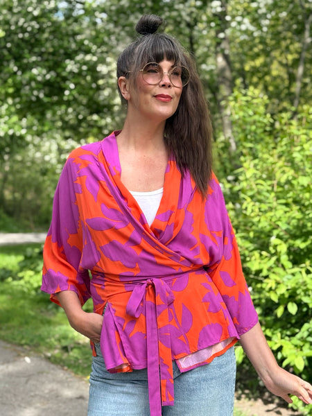 Omlottblus violett & orange