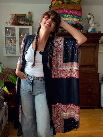Sjok / kaftan svart med paisley
